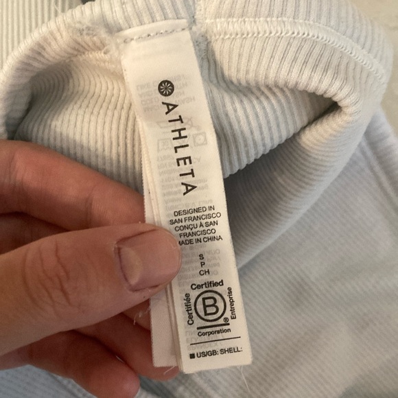 Athleta White Ribbed Top - Picture 2 of 3